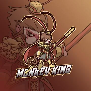Monkey King Esport Logo Stock Illustration