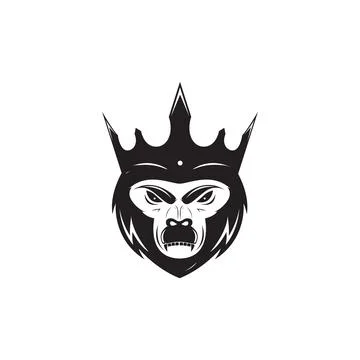 Monkey king face with crown logo design vector graphic symbol icon sign ill.. Stock Illustration