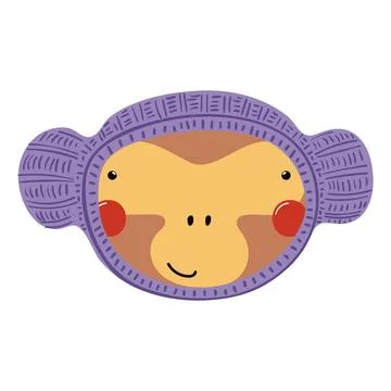 Monkey in a knitted hat isolated Stock Illustration