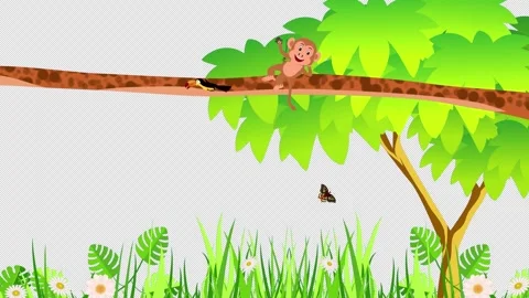 Monkey lay on trunk Stock Footage 319372559
