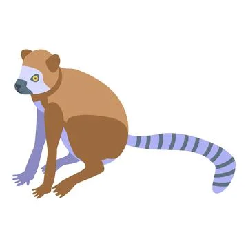 Monkey lemur icon, isometric style Stock Illustration