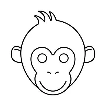 Monkey line head. Stock Illustration