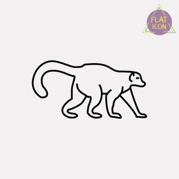 Monkey line icon Stock Illustration