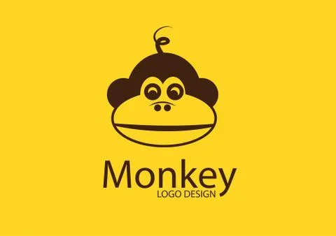 Monkey logo design Stock Illustration