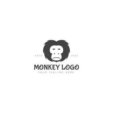 Monkey logo design illustration icon Stock Illustration