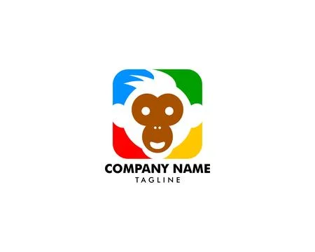 Monkey logo design vector illustration template 库存插图