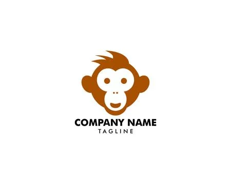 Monkey logo design vector illustration template 库存插图