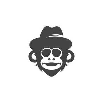 Monkey logo icon illustration vector flat design Stock Illustration