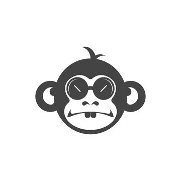 Monkey logo icon illustration vector flat design Illustrazione stock