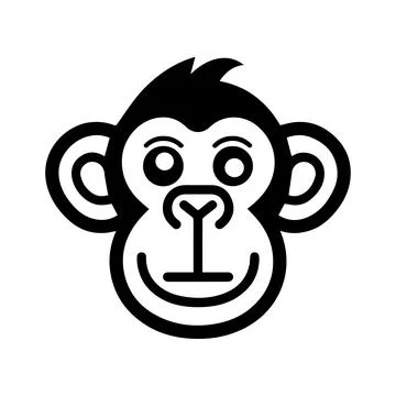 Monkey logo or modern line icon. Vector line art and icon design with bold .. Ilustração Stock