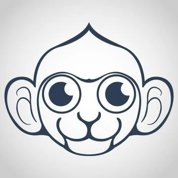 Monkey Logo Vector, New Year Stock Illustration