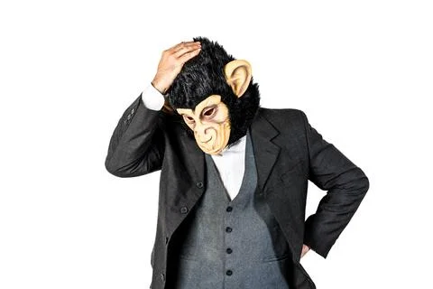 Monkey man making gesture of concern with the hand on the head Stock Photos