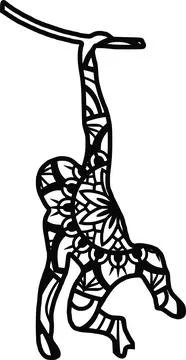 Monkey mandala Stock Illustration