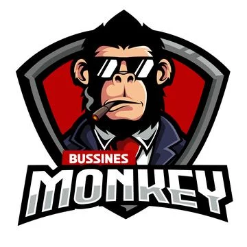Monkey mascot logo vector. Animal vector illustration. Geek monkey logo Stock Illustration
