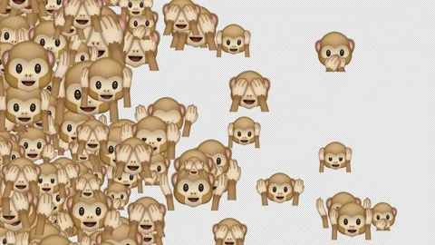 Monkey Mixed Animated Emoji Pack with Transitions, Backgrounds, Bursts 스톡 동영상 251601014