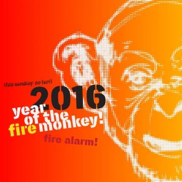 Monkey new year illustration Stockillustratie