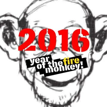 Monkey new year illustration Ilustração Stock
