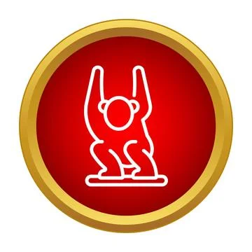 Monkey or ape icon on a red circle background Stock-Illustration
