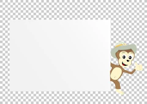 Monkey paper transparent Stock Illustration