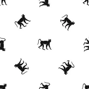 Monkey pattern seamless black Stock Illustration