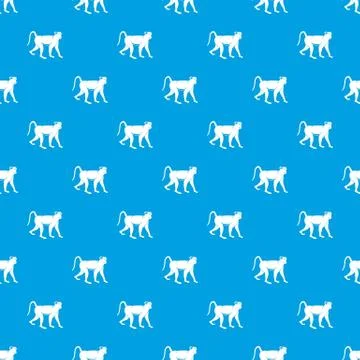 Monkey pattern seamless blue Illustrazione stock