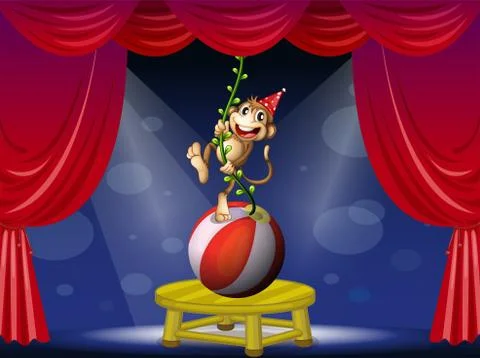 A monkey performing at the circus Stock-Illustration
