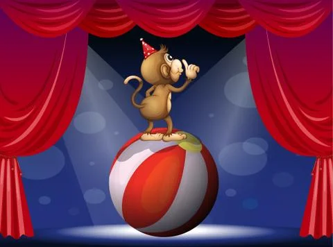 A monkey performing in the circus Stock-Illustration