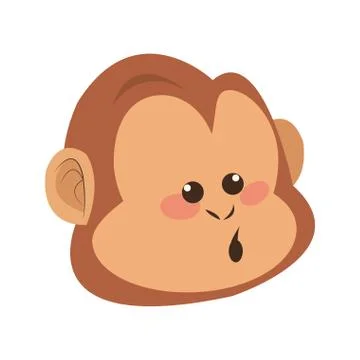 Monkey with playful face cartoon icon Stock Illustration