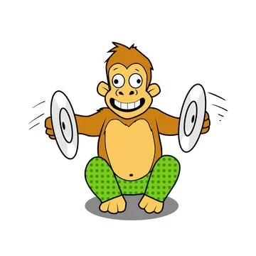 Monkey playing cymbals cartoon vector Illustrazione stock