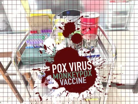 Monkey pox , illustration created. Foto stock
