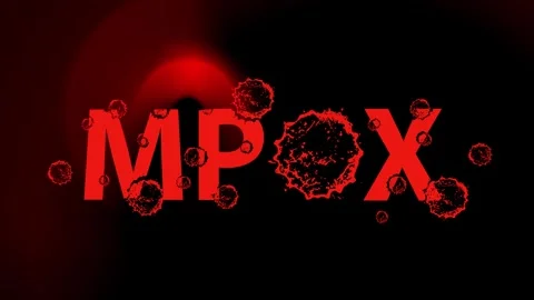 MONKEY POX text on black background Stock Footage 282612512