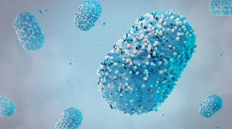 Monkey pox virus 3D closeup abstract illustration Ilustración de archivo