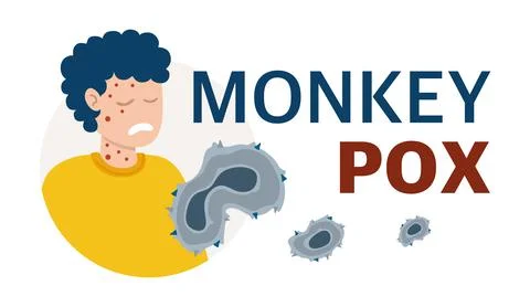 Monkey Pox virus Poster to inform about the pandemic and spread of the diseas Stock Illustration