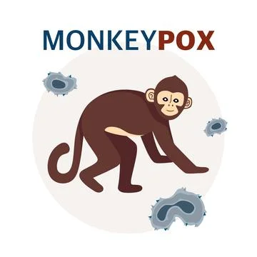 Monkey Pox virus Poster to inform about the pandemic and spread of the diseas Stock Illustration