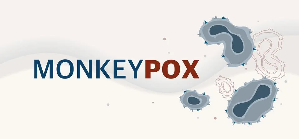 Monkey pox virus Poster to inform about the pandemic and the spread of the di Stock Illustration