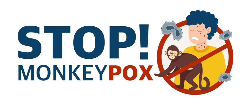 Monkey Pox virus Poster to inform about the pandemic and spread of the diseas Stock Illustration