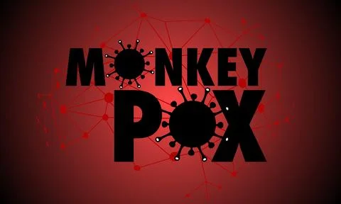 Monkey Pox virus view background Stock Illustration