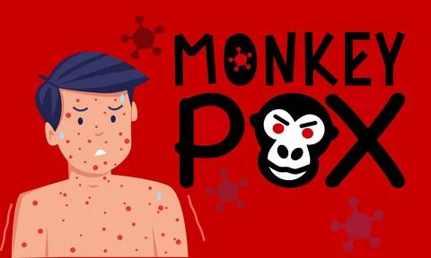 Monkey Pox virus view background Stock Illustration