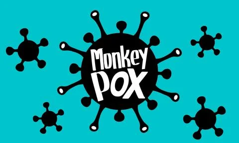 Monkey Pox virus view background Stock Illustration