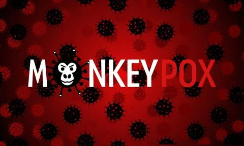 Monkey Pox virus view background Stock Illustration