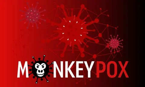 Monkey Pox virus view background Stock Illustration