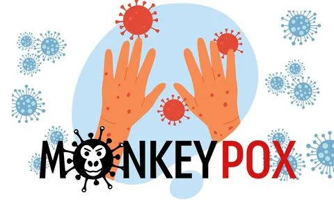 Monkey Pox virus view background Stock Illustration