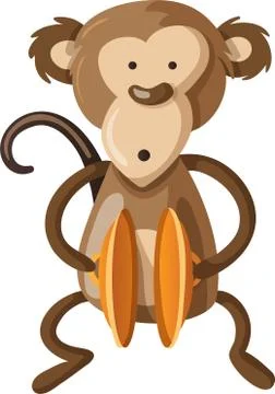 The monkey is practicing Stock Illustration