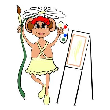 Monkey, profession, monkey fun,different professions Stock Illustration