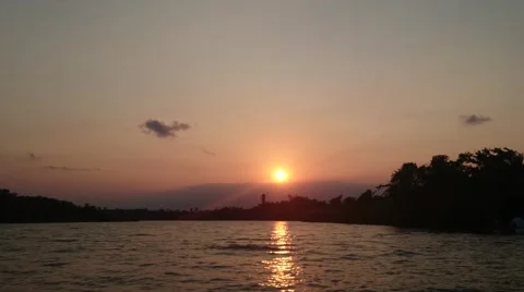 Monkey River at sunset Stock Footage 64290732