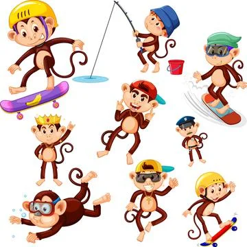 Monkey seamless pattern background Stock Illustration