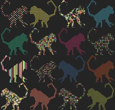 Monkey seamless pattern Stock Illustration