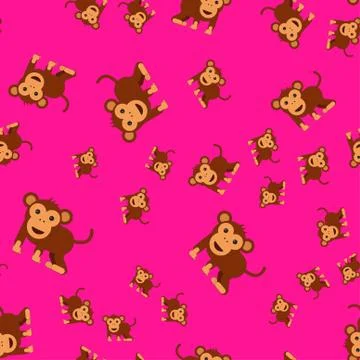 Monkey seamless pattern. Stock Illustration