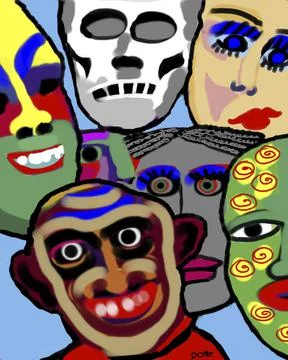 Monkey See, Monkey Do 2003 Diana Ong (b.1940 Chinese-American) Computer graphics Stock Illustration