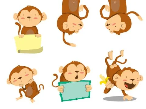 Monkey set Stock Illustration